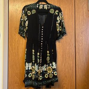 Black embroidered dress